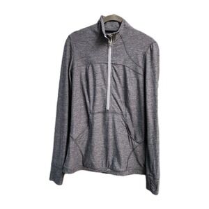 Lululemon Women's Define Pullover Heathered Slate Gray Size 8 Running Jacket